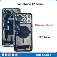 Disassembled Middle Housing Frame Back Glass with Charging Wireless Flex Cable Full Assembly for iPhone 12 Pro Max, 90% New