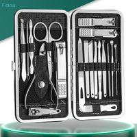 โStainless Steel Nail Clipper Set Of 8/19 Pieces, Diagonal Nail Clippers, Pedicures, Ear Picks, Spoons, Nail Art Set
