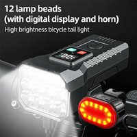 Front Rear Bicycle Light 12 LED Front USB Rechargeable MTB Mountain Bicycle Lamp Bike Headlight Flashlight Cycling Scooter tail