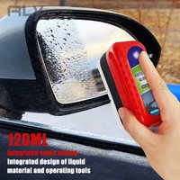 Car Glass Oil Film Remover with Sponge Brush & Cleaning Pad Hydrophobic Coating for Windshield Window Car Detailing Cleaner Tool
