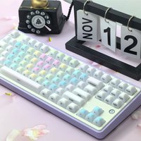 Transparent Matte Keycap Rainbow Soft Candy Keycap Translucent White Side Engraved Keycaps Cherry Pc 124Keys Cute DIY keycaps