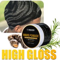 Men’s 360 Wave Pomade 113g - Rosemary & Castor Oil for Deep Moisture, Stronger Hair & 24-Hour Shine Hold