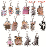 Banana Cat Happy Cat Acrylic Keychain Food Cat Head Emoticon Keychain Funny Anime Style