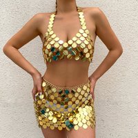 Soutien-gorge de poitrine à paillettes en plastique acrylique, tenue de festival, costume de danse, vêtements de scène, bijoux de corps sexy, JOfur s, discothèque, fête, spectacle, nouveau