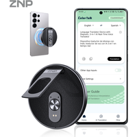 ZNP Ultradünner KI-Sprachübersetzer Sofortige Professionelle Tragbare Kabellose Magnetische Faltbare Telefonhalterung 50 Std. Wiedergabe für Büro