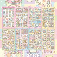 Korean Cute Spring Series Stickers Kawaii Cartoon Animal Stickers Hand Account Scrapbook Diary Notebook DIY Decorative Stickers