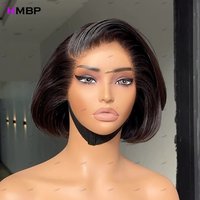 Glueless Lace Frontal Wigs Human Hair Ready To Go Short Bob Super Double Drawn 13×6 HD Lace Front Wig Preplucked Hair For Woman