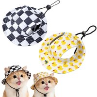 Cute Cat Bucket Hats With Ear Holes Adjustable Pet Sun Hat Cartoon Dog Fisherman Cap Summer Sun Protection For Hiking Travel