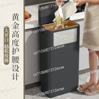 Trash can double open lid kitchen trash can flip lid commercial outdoor trash can