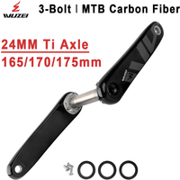 WUZEI Mountain Bicycle Crankset Carbon Fiber 24mm Ti Axle MTB Sprocket 165 170 175mm Bike 3 Bolt Direct Mount for SRAM