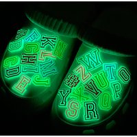 New Glow Letter Shoes Charms for Clog Sandals Shoe Charm Decoration 0-6 Number Alphabet ABC-Z Letter DIY Shoes Pins for Men Wome
