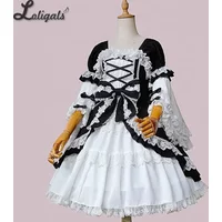 Vintage Style Lolita Dress Retro Party Dress w. Detachable Flare Sleeves by Infanta