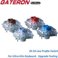 GATERON KS-33 Low Profile 2.0 Switch 3 Pin Blue Red Brown Silver RGB Customized DIY Hot Swap Mechanical Keyboard Shaft