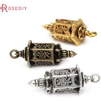 6PCS 35x12MM Antique Bronze Vintage Style Zinc Alloy Lanterns Charms Pendants Jewelry Making Supplies Diy Findings Accessories
