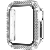 Glass+Cover For Apple Watch Case 45mm 44mm 41mm 40mm 46mm 42mm Bling Diamond bumper+Screen Protector series 11 10 9 8 7 5 6 4 SE