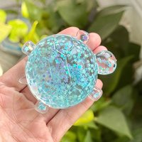 Glitter Turtle Shape Squeeze Toy Stress-relieving Fingertip Sensory Toy Anti Stress Sensory Fidget Toy Turtle Decompressions Toy