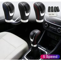 Car Universal 5 Speed Gear Shift Knob Shifter Lever Handle Modified Stick PU Leather Auto Accessories For All Manual Car Modles