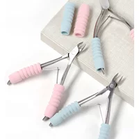 6Pcs Manicure Nipper Non-slip Handle Grip Cover, Soft Sponge Pen Holder Wrap, Sweat-proof Hand Protector for Nail Art Tools