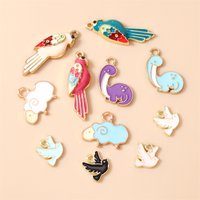 10pcs Cartoon Animal Charms Enamel Bird Sheep Charms Pendants for Making Necklaces Earrings Bracelet DIY Crafts Jewelry Findings