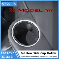 For Tesla New Model YL Launch 2026 2PCS 3rd Row Side Cup Holder Case Fits Silicone Bottle Pad Anti-scratch Interior Accessories