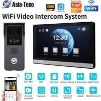 2-Wire Digital Video Intercom System 7 Inch Wireless WIFI APP Monitor 1080P Doorphone Camera Video Doorbell Card Tuya Unlock