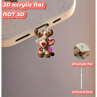 Christmas-Themed Reindeer Doll Phone Dust Plug, Bright Colors That Last, Dust-Proof and Durable, Festive Atmosphere Phone Accessory