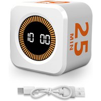 GT01 Gravity Sensor Visual Timer 4 Preset Time Rechargeable Flipping LED Display with Countdown Alert Kitchen Countdown Timer