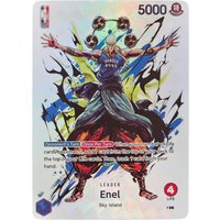 One Piece Enel Leader Card English Version Holographic Foil Texture Perfect Condition DIY Premium Anime Collection Card