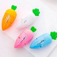 4 stücke Manuelle Bleistift Spitzer Farbige Handheld Einzigen Loch Karotte Bleistift Spitzer mit Deckel 4 Farbe Für Kinder Schule Liefert
