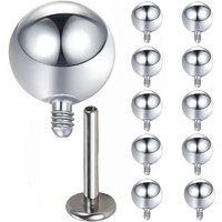 10 Pcs ASTM F 136 Titanium PIERC External thread ball accessory for 0.9mm-1.2mm Threaded base Earring Piercing Body Jewelry