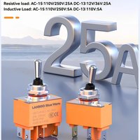 LANBOO 12mm 25A toggle switch, rocker operation, high current 25A high current latching or momentary,4p/6P MINI switch