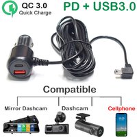 5V 3A Dash Cam Car Camera DVR Car Charger Adapter With Dual 2 Quick Charging QC3.0 USB And With Micro Mini Type-C Interface