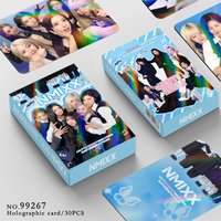 30Pcs NMIXX Debut 4th Anniversary Laser Photocards Kpop Star Collection Lomo Cards Holographic Flash Cards Fans Gifts