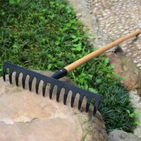 Farming Rake Stainless Steel 14-Tooth Hay Deciduous Pine Soil Garden Gardening Tools Agricultural Farm Tools Garden Tools