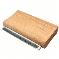 Wood Horse Removal Shedding Grooming Tool Hair Brush Pet Comb for Dog Cat Stainless Steel Blade Removes Loose Undercoat