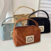 Plush Cosmetic Bags for Women Cute Soft Handbag Summer Fashion Large Capacity Trendy Storage Bag with Handle for Daily & Travel