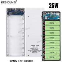 25W Battery Charge Storage Box Dual USB Micro Type C 18650 Power Bank Shell PD QC3.0 Quick Charge For Smartphone Without Battery