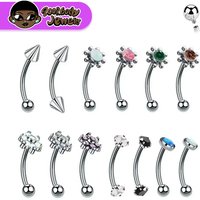 F136 Titanium Classic Eyebrow Piercing Inlaid Opal Zircon 16G Internal Thread Banana Curved Lip Navel Piercing Piercing Jewelry
