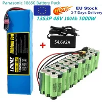 Neuer 48V 100Ah 2000W 13S3P DC/T Lithium-Ionen-Akku, geeignet für 48V-Motoren mit BMS+54,6V-Ladegerät