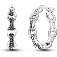 925 Sterling Silver Earrings Women Sparkling Chain Hoop Earring For Anniversary Wedding Jewelry Gifts