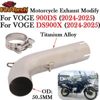 Slip On For VOGE 900DS DS900X 900 DS 900X 2024 2025 Motorcycle 51MM Exhaust Titanium Alloy Middle Link Pipe Modify Muffler Moto