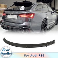 Dry Carbon Fiber Rear Trunk Middle Racing Spoiler Wing For Audi RS6 C8 Avant 2019-2021 Car Rear Trunk Boot Lid Wing Spoiler