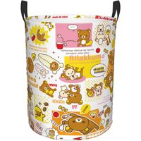 Custom Kawaii Rilakkuma Bear Collage Laundry Basket Collapsible Clothing Hamper Toys Organizer Storage Bins