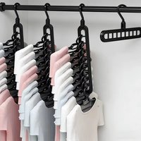 3/5Pcs Plastic 9-Hole Clothes Hangers Heavy Duty Space Saving Foldable Clothes Organizer Hangers For Home Closet Wardrobe Hanger