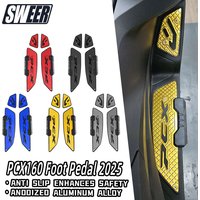 Motorcycle Aluminum Alloy Footrest Footboard Pegs Compatible with Honda PCX125 PCX160 2025 Footpedal Footmat Foot Pedals