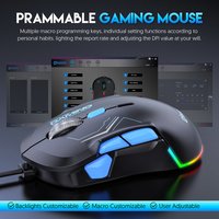 Jomaa Wired Gaming Mouse Controlle 12800 DPI Programmable Buttons Game Wired Mouse for Gamer Windows Computer