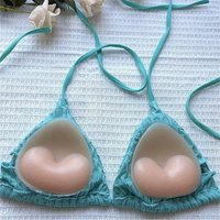1 Pair of Invisible Bikini Self-Adhesive Thickened Waterproof Bra Pads, Cute Strapless Triangle Silicone Breast Pads, Lift and Gather Silicone Bra Inserts