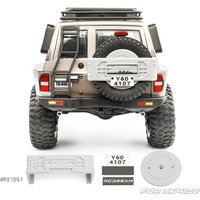 Spare Tire Bracket Spare Tire Cover Decorative Cover Rear Fog Light Tail Light License Plate Tail Mark for 1/10 YK4107 DIY Part