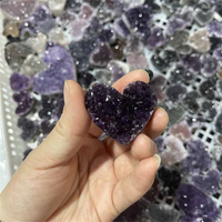 Wholesale Uruguay Purple Amethyst Geode Cluster Heart Shaped Rough Lots Crystals Healing Stone Natural Degaussed Ore Ornamental
