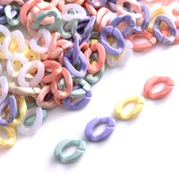 100pcs 11x16mm Shiny Acrylic Chain Beads Twister Oval Glitter Open Ring Beads For Jewelry Making DIY Bracelet Sunglasses Link